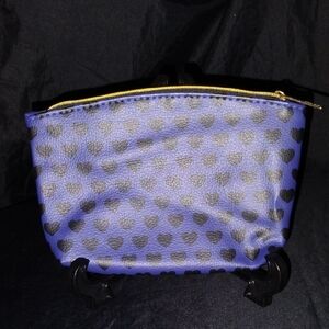 Ipsy Blue and Gray Cosmetic Bag with Zippered Closure